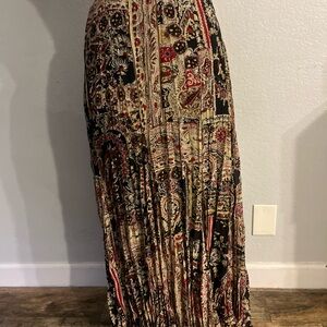 Rafael Essential Bohemian multicolor Black Maxi Skirt